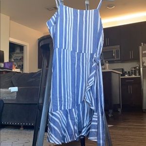 Express Casual Blue and White Dress